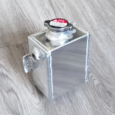 ✅Universal 1.2L Aluminum Coolant Expansion Overflow Header Tank W/ 16psi Cap - Image 1 of 4