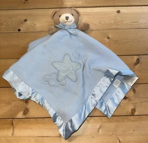 Security Blanket Bear Stars Lovey Blankie Satin Edge Bright Future Blue - Imagen 1 de 9
