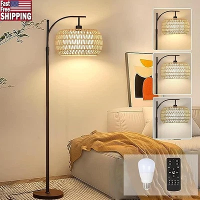 Dimmable Floor Lamp Remote Control Adjustable Height LED Lighting 3 Color Modes - Image 1 of 4