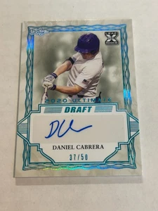 2020 LEAF ULTIMATE DRAFT DANIEL CABRERA 37/50 BLUE FOIL AUTO TIGERS SP - Picture 1 of 2