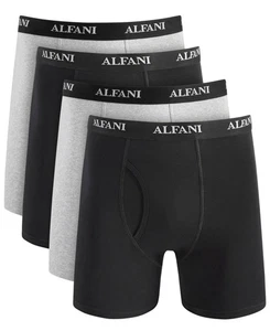 Alfani Herren Boxershorts Regular Fit 4er Pack Unterwäsche - Small - Schwarz/Grau - Bild 1 von 1