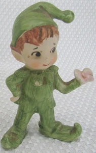 Vintage Keramik Pixie Elfe Figur hält Schmetterling  - Bild 1 von 3