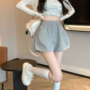 Pantalones Cortos de Pierna Ancha Color Sólido para Mujer con Bolsillos Cordón Pantalones Cortos para Correr - Imagen 1 de 16