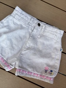 Vintage 90s Y2K Blue’s Clues Khaki Shorts Girl Size 5T Embroidered Flowers - Picture 1 of 11