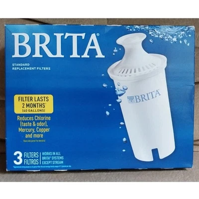 3 Pack BRITA Standard Water Pitcher Replacement Filters NEW Sealed! - Image 1 of 3