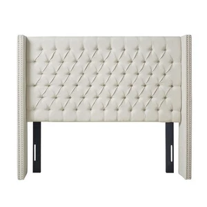 Amelia Upholstered Headboard | Nail Head Trim Wingback Button Tufted | King, ... - Picture 1 of 9