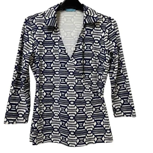 J. McLaughlin Wickelbluse mit geometrischem Muster Größe XS - Bild 1 von 6