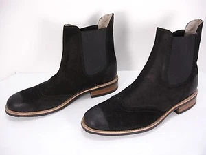 NEW J.D.FISK SUEDE WINGTIPS PULL ON ANKLE BOOTS MEN'S 12 - Picture 1 of 12