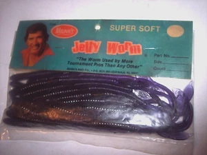 Manns Jelly Worm 6" Purple Worm Jelly Worm 25er Pack Flat Tail Worm Discontinued - Bild 1 von 4
