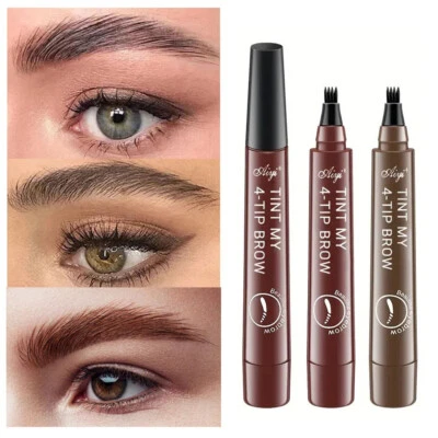 4 Head fork tip eyebrow tattoo pen liquid brow enhancer dye tint pencil charm - Image 1 of 4