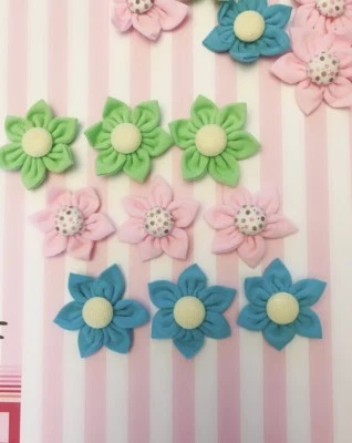 20 apliques/recortes/costura/arte/arte/artesanía/arco de tela hechos a mano de 1,75" H481-selecciona color Foto 1 de 4