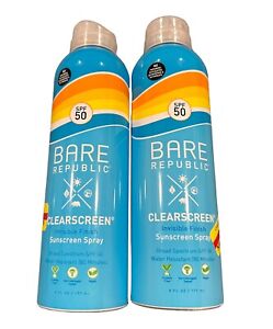 Bare Republic Sunscreen SPF 50 Clearscreen Invisible Finish New (2 Pack)