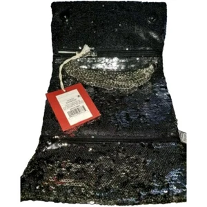 ☆Mossimo☆Black Sequined Folding Wallet Crossbody - Picture 1 of 5