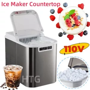 Stainless Steel Countertop Ice Maker Fridge Portable Ice Cube Bar Machine Home - Picture 1 of 12