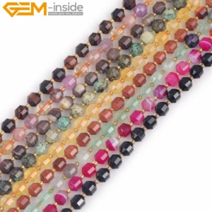 Natural Faceted Labradorite Garnet Bicone Loose Beads For Jewelry Making 15" - Picture 1 of 199