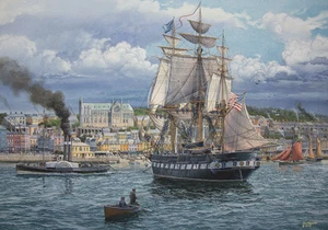 "Good Ship Constellation" Tom Freeman Naval Print - Irish Famine 1880 - Bild 1 von 1