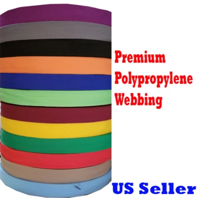 1" 2" 1.5" Inch Polypropylene Webbing Tan Orange PP Strap 5/10/yard Color