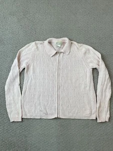 Studio Works Women's Pink Sweater Full Zip Size Medium - Picture 1 of 5