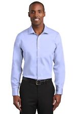 Red House RH620 Mens Long Sleeve Slim Fit Pinpoint Oxford Non Iron Shirt