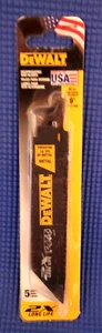 Dewalt 6" 14 TPI Reciprocating Saw Blades Bi-Metal 5 Pk DWA4186 - Picture 1 of 2