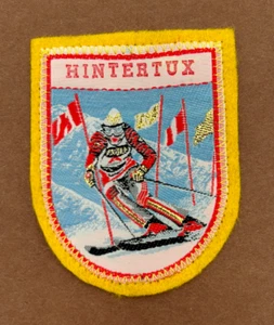 Parche de recuerdo HINTERTUX Glacier Ski Arena Resort Austria coser de colección años 80 amarillo - Imagen 1 de 7