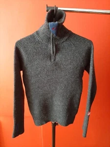 Ulvang Men Unisex High Neck Wool Sweater Gray Color Size-XS 1/2 Zip - Picture 1 of 5