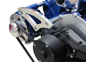 Small Block Ford 351W Electric Water Pump Alternator Bracket Billet V-Belt SBF - Foto 1 di 2