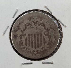 1882 5c Shield Nickel Very Circulated Last Year of Issue - Picture 1 of 4