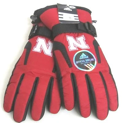 Nebraska Cornhuskers Multi-Color Winter Ski Type Gloves By adidas, Size M - Image 1 of 2