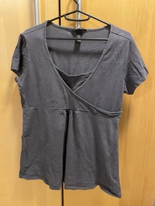 Damen Umstandsmode Shirt Stillshirt Dunkelgrau Größe L - Bild 1 von 3