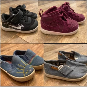 Toddler Shoe Lot Size 5C Nike Jordan TOMS Carter’s Girls Boys Sneakers Slip-Ons - Picture 1 of 6