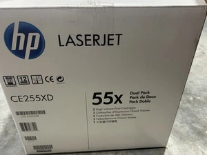 Genuine HP 55X High-Yield Black Toner Cartridge CE255X Open Box New In SealedBag - Afbeelding 1 van 6
