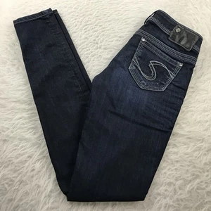 Silver Jeans Tuesday Jegging Damen W25 L31 Stretch Dark Wash Strass - Bild 1 von 8