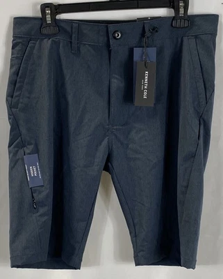 Nuevo con etiquetas Pantalones Cortos Kenneth Cole New York Azul Jaspeado Calce Ajustado Tecnología Elastizados Para Hombre 32 Foto 1 de 4