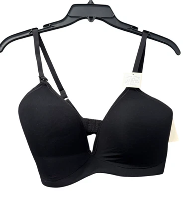 NUEVO Sujetador de enfermería inalámbrico de microfibra On Gossamer Next to Nothing negro talla 32DD Foto 1 de 3