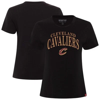 Women's Sportiqe  Black Cleveland Cavaliers  Arcadia Boxy T-Shirt - Image 1 of 3