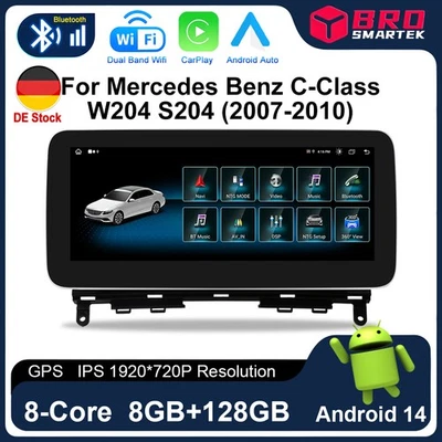 Für Mercedes-Benz C-Class W204 12,3'' Autoradio Android14 CarPlay 8+128GB NTG4.0 - Bild 1 von 4