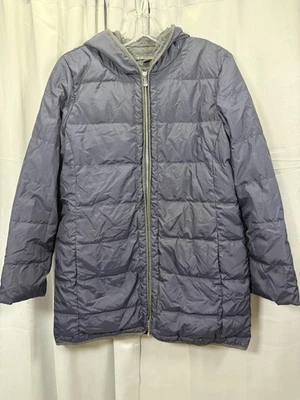 Chaqueta Brooks Brothers Mujer 12 Gris Con Capucha Acolchada Puffer Cremallera Completa Abrigo de Invierno Foto 1 de 4