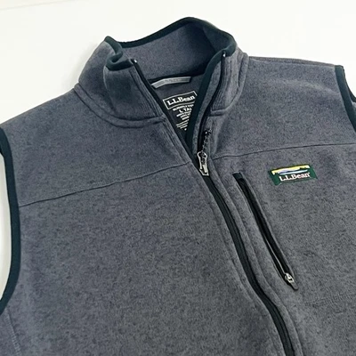 LL Bean Fleece Gilet Jacket Mens Size Large L Grey Long Bodywarmer - Image 1 of 4