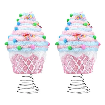 Colorful Dessert Christmas Tree Topper Pastel Christmas Ornaments Cup- Pink E5Y6 - Image 1 of 4