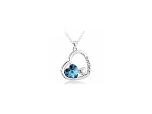 Collar Colgante Corazón Plata Piedra Azul Charles William Love - Imagen 1 de 3