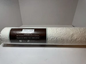 Brand New Allen+Roth Paintable Wallcovering White Squares Pattern 56 sq. ft. - Picture 1 of 5
