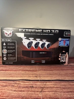 NIGHT OWL EXTREME HD 3.0 4 Wired 3MP Infrared Security Camera System 8 Channels - Image 1 of 4
