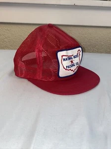 Vtg National Beef Packing Co Patch K Products Made in USA Snapback Hat Cap - Picture 1 of 12