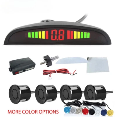Car LED Parking Sensor Kit 4Sensors 22mm Backlight Display Reverse Radar Kit - Image 1 of 4