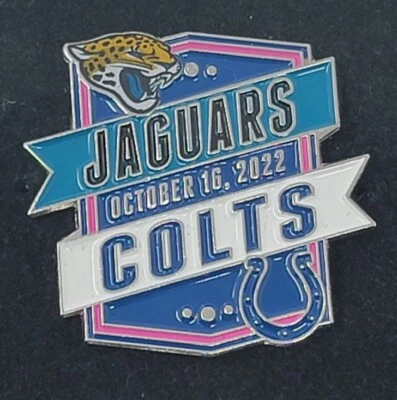 2022 Jacksonville Jaguars Indianapolis Colts GAME DAY PIN 10/16/22 Lucas Oil - Image 1 of 3