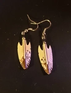 Pendientes de pluma de plata esterlina navajos nativos americanos - Nuevos sin etiquetas - Imagen 1 de 1