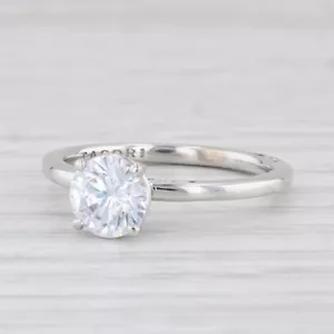 New Round Solitaire Tacori Semi Mount Engagement Ring 18k White Gold Certificate - Picture 1 of 10
