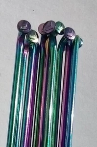 Pillar PSR1422 J-bend RAINBOW-OILSLICK Bladed Stainless spoke length custom Zipp - Picture 1 of 3