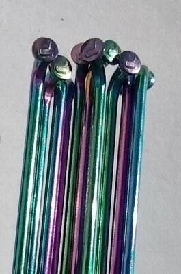 Pillar PSR1422 J-bend RAINBOW-OILSLICK Bladed Stainless spoke length custom Zipp - Image 1 of 3